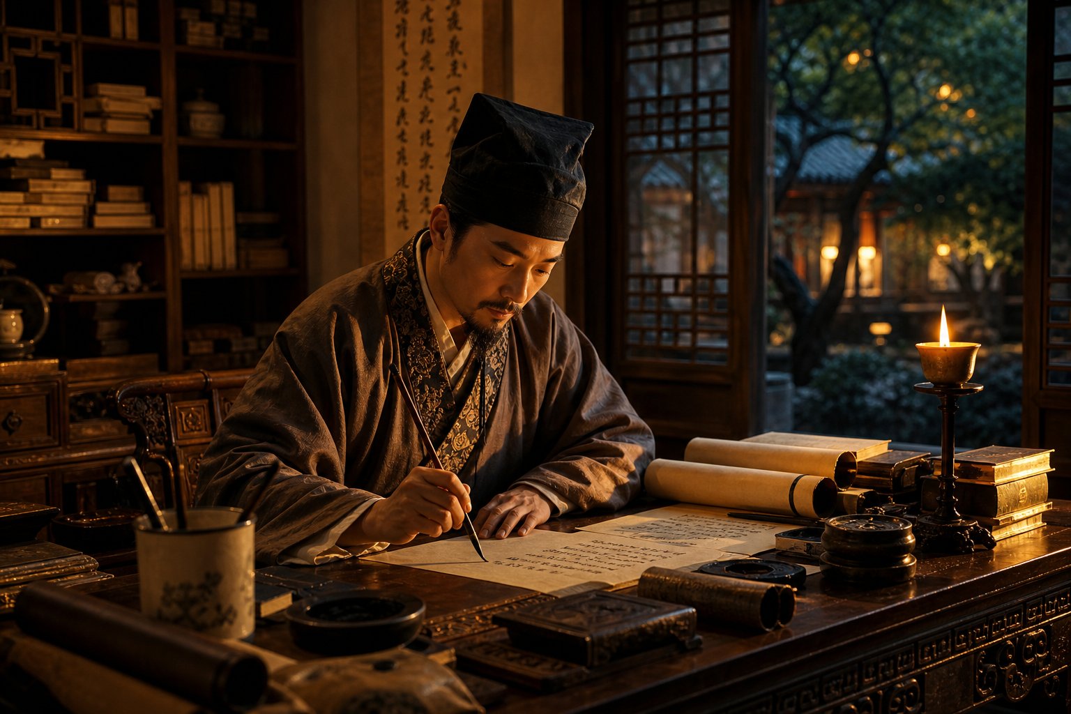 tang dynasty calligraphy masters like ouyang xun established artistic standards still taught in chinese education today