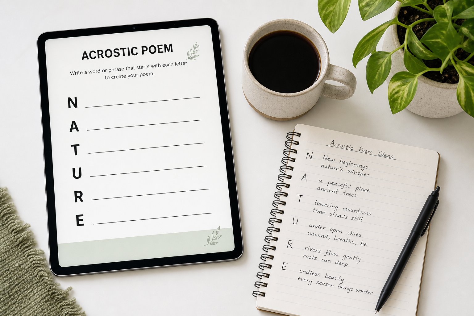 templates and online tools help beginners move from a blank page to a finished acrostic name poem