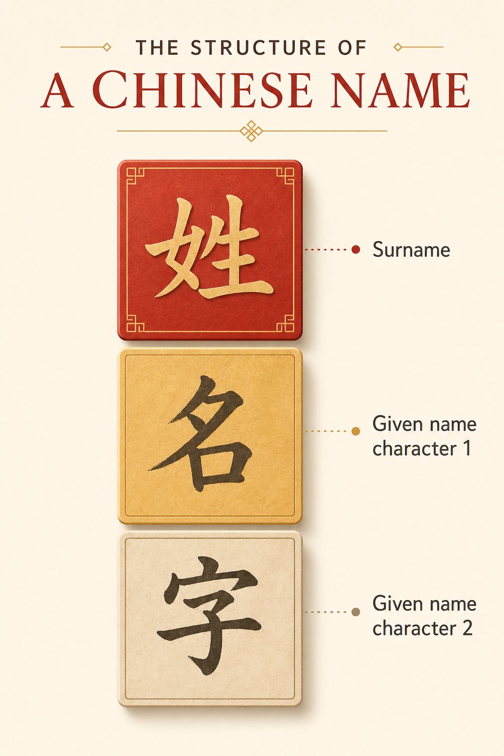 the building block structure of chinese names with surname first ordering