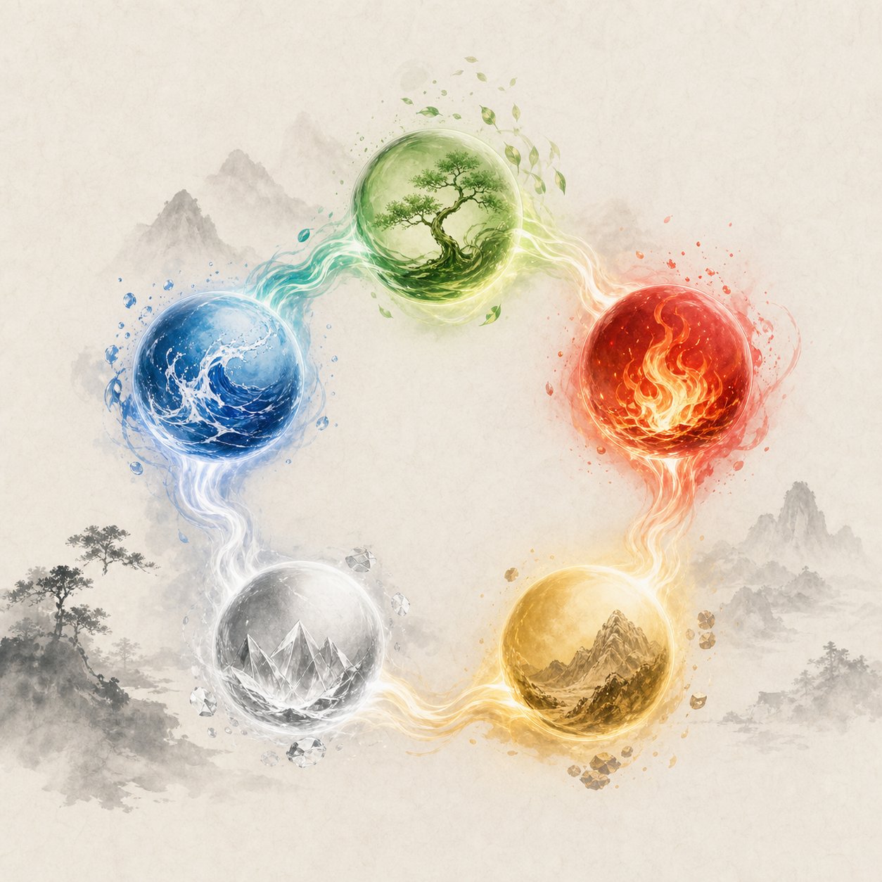 the chinese five element cycle shows how wood fire earth metal and water energies connect to career domains