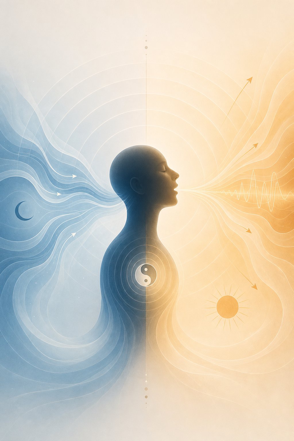 the contrasting phonetic energies of yin and yang visualized as inward and outward sound patterns