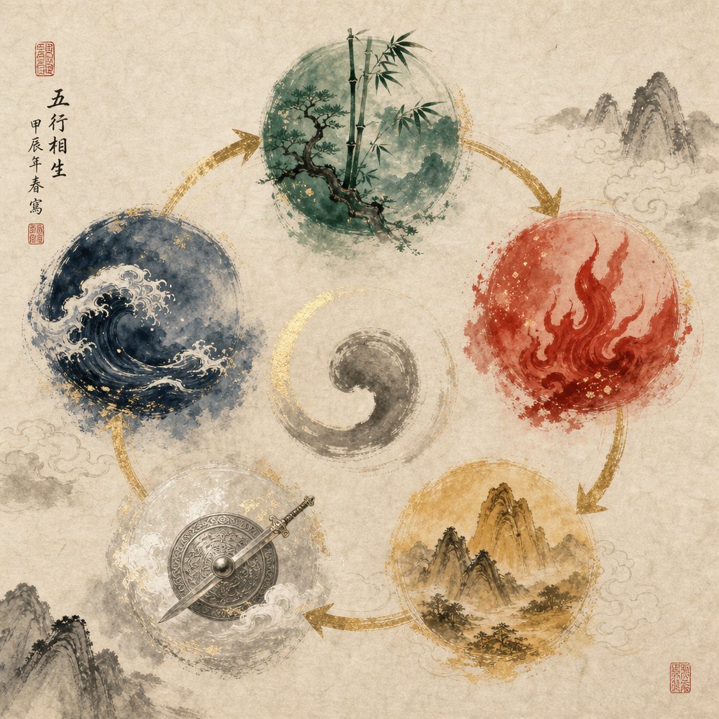 the five elements cycle forming the cosmological foundation of chinese feng shui naming