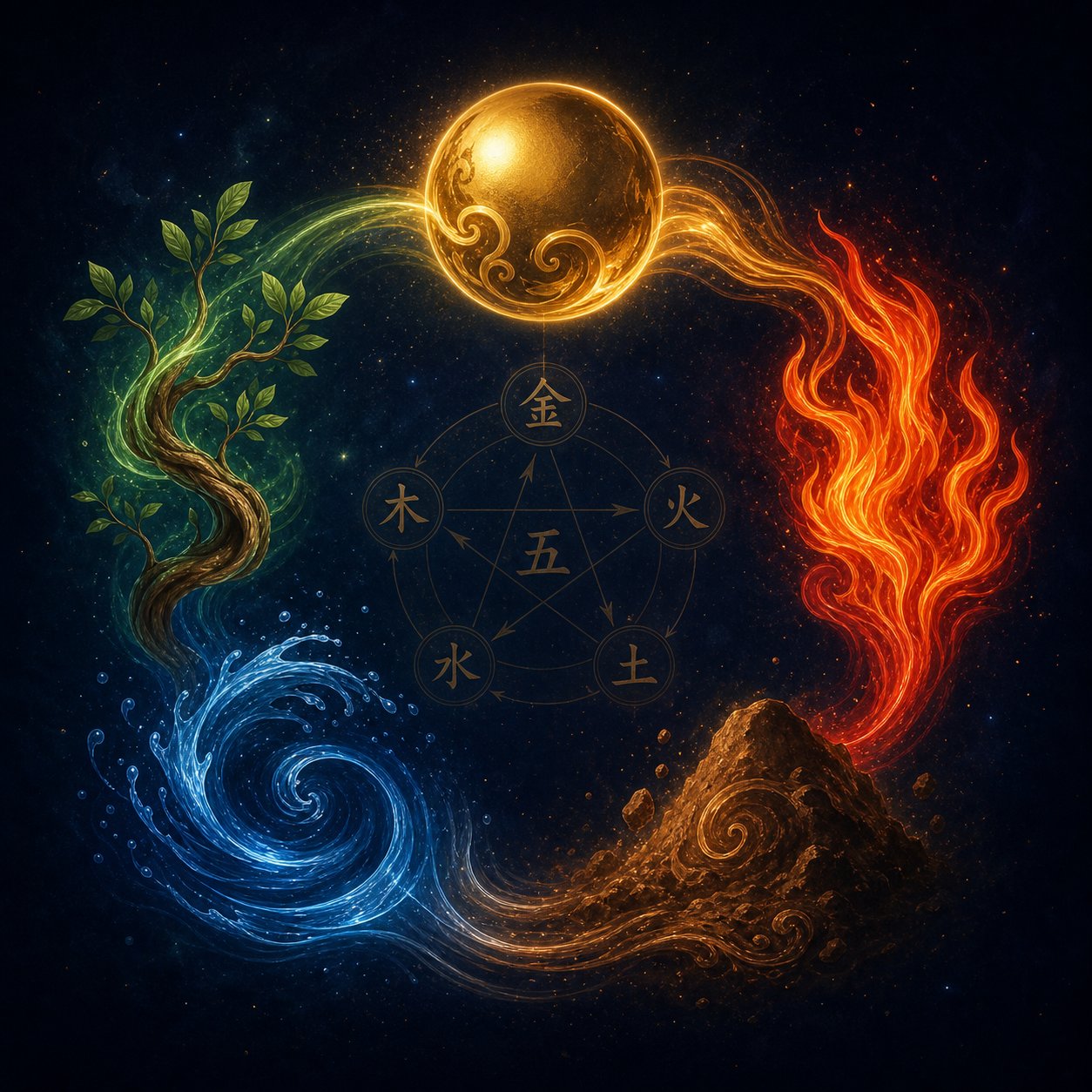the five elements cycle metal water wood fire and earth each shaping different lucky characters for goat year natives