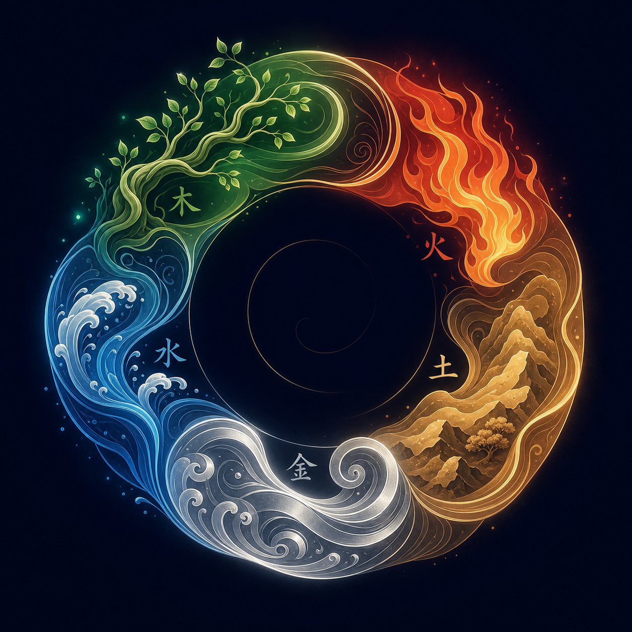 the five elements cycle showing how wood fire earth metal and water influence horse year naming choices