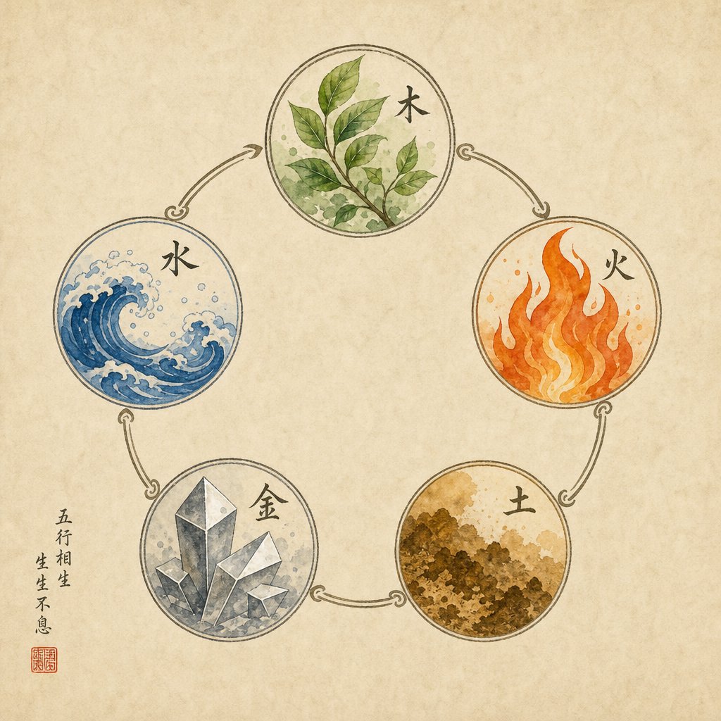 the five elements cycle that determines naming guidance for each dog year type