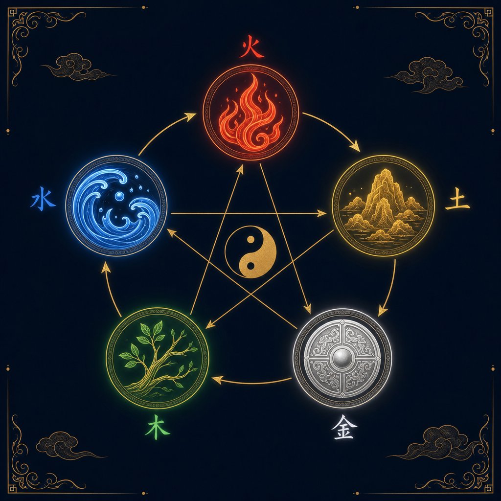 the five elements cycle that shapes character selection for each tiger year