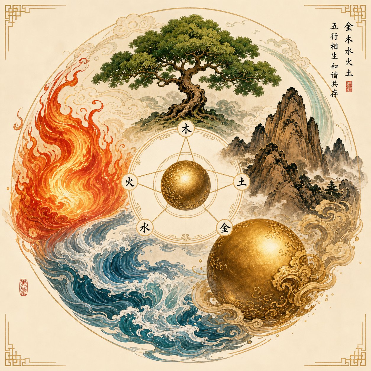 the five elements framework of wood fire earth metal and water guides traditional chinese name selection