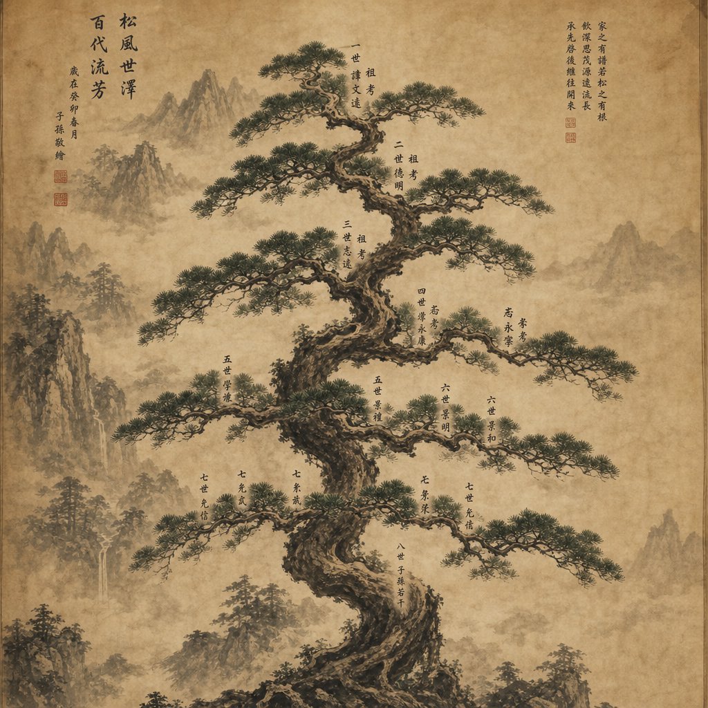 the generational poem tradition connects family members across centuries through shared characters drawn from ancestral verse