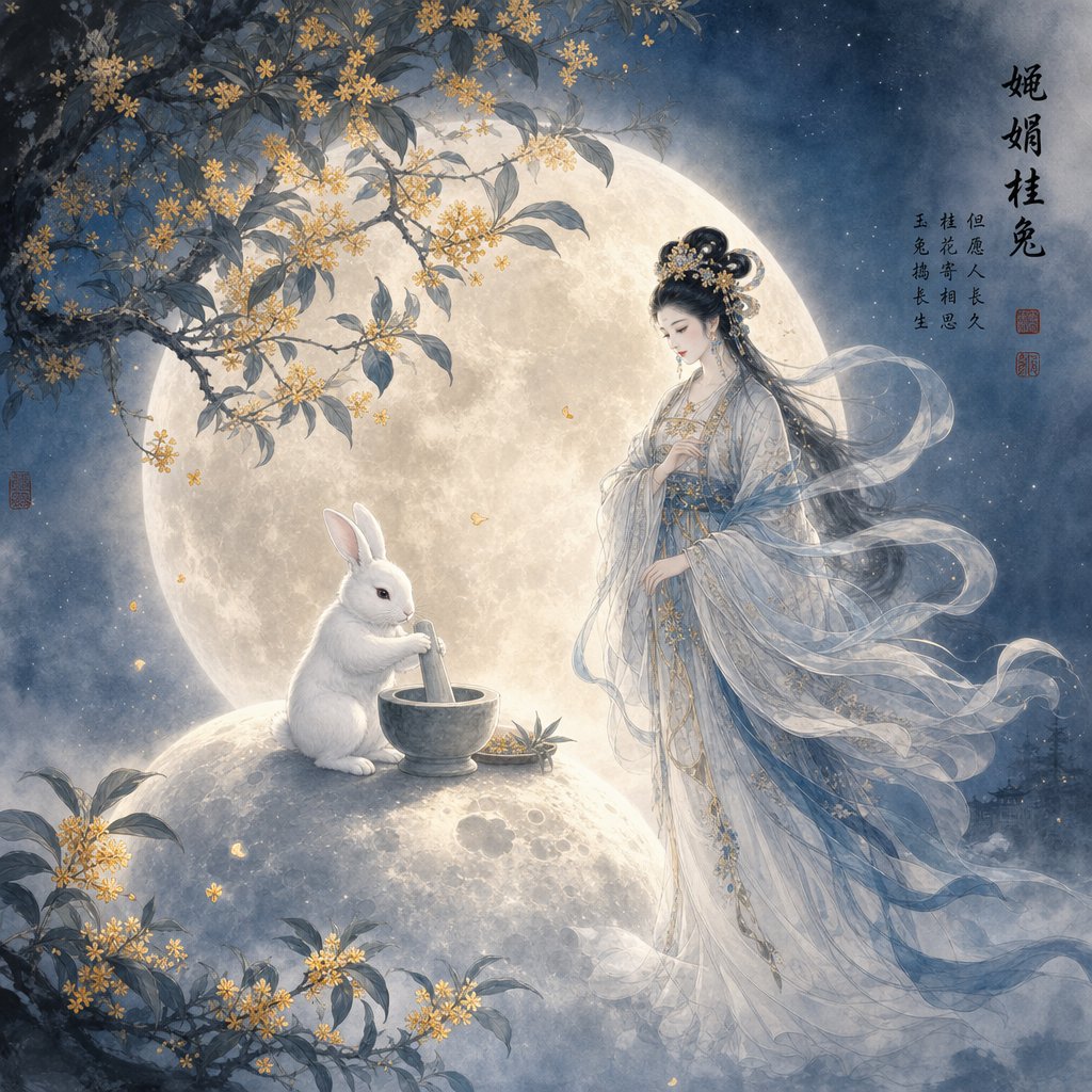 the jade rabbit and chang'e on the moon the mythological origin behind rabbit year auspicious character traditions