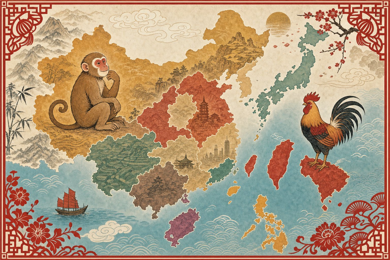 the monkey and rooster reveal how naming conventions fragment across mainland china taiwan hong kong and singapore
