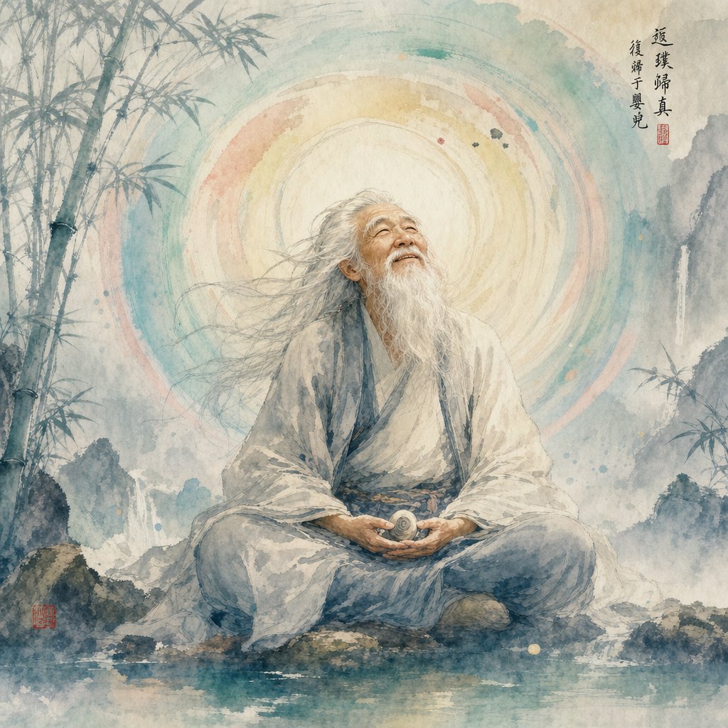 the old child paradox visualized a sage whose ancient wisdom and childlike simplicity exist as one