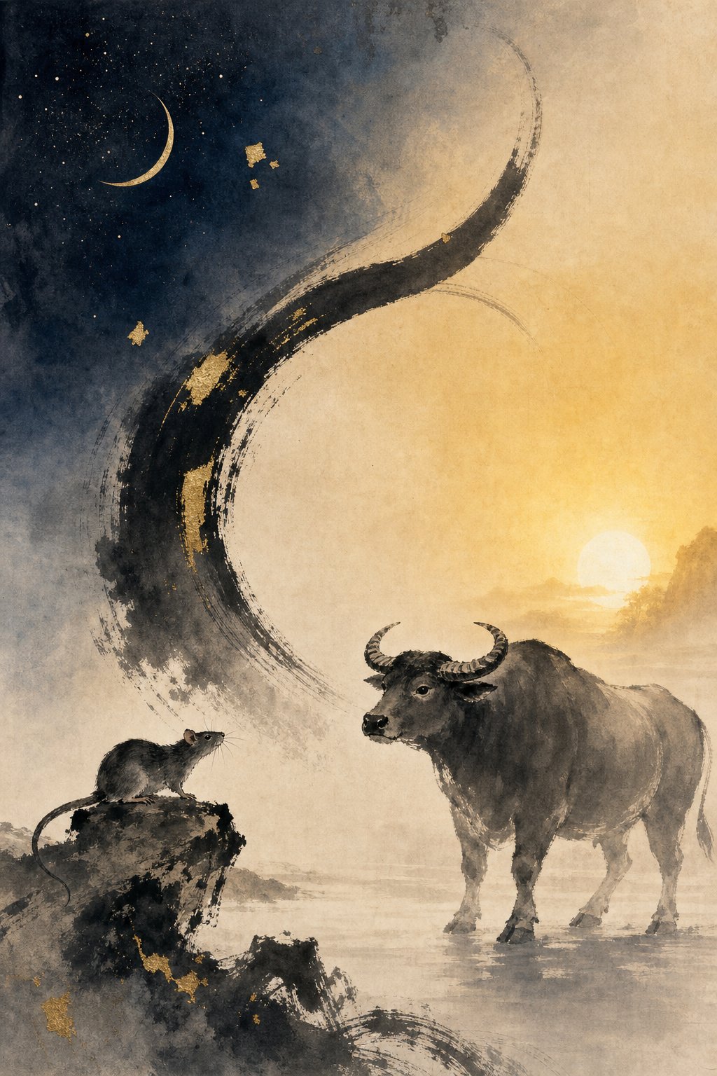 the rat and ox open the zodiac cycle with characters unchanged across traditional and simplified chinese writing systems