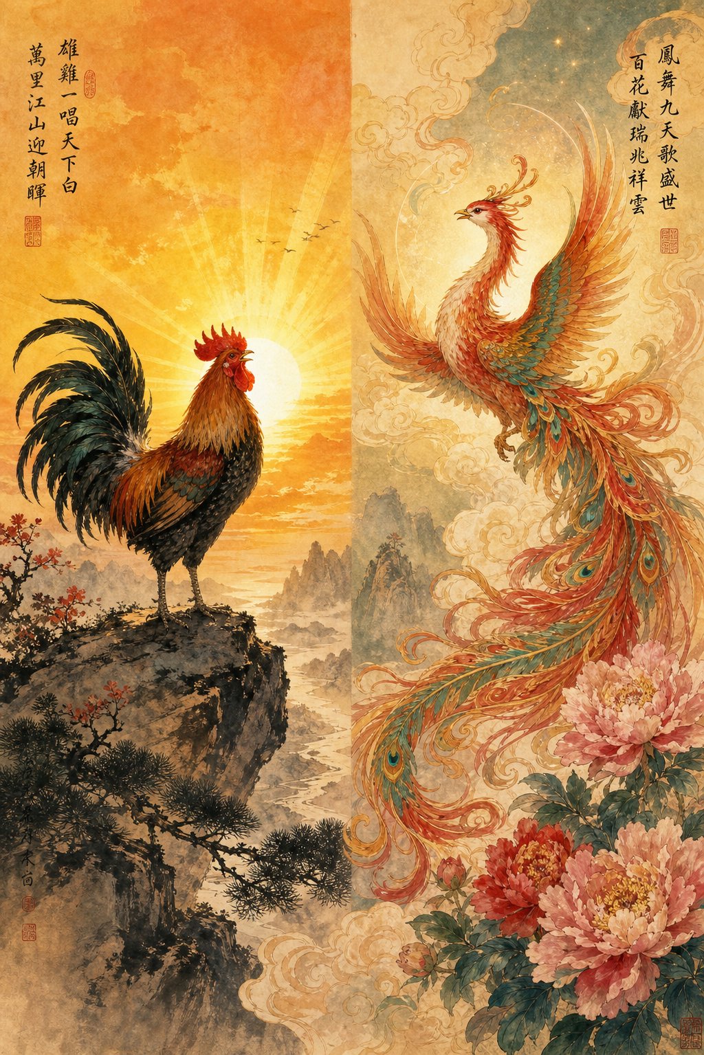 the rooster to phoenix transformation representing traditional naming distinctions for boys and girls born in rooster years