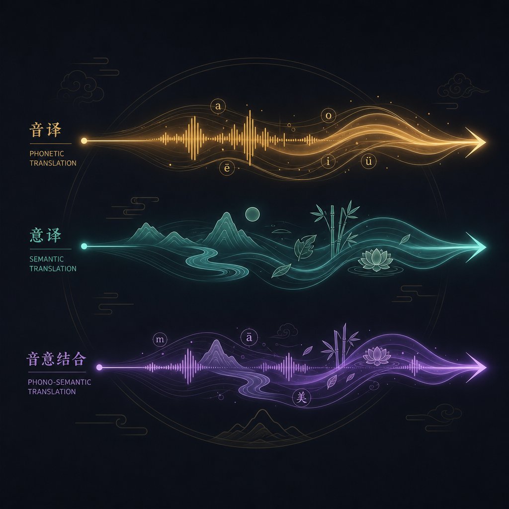 three linguistic approaches transform foreign names into chinese characters through sound meaning or both