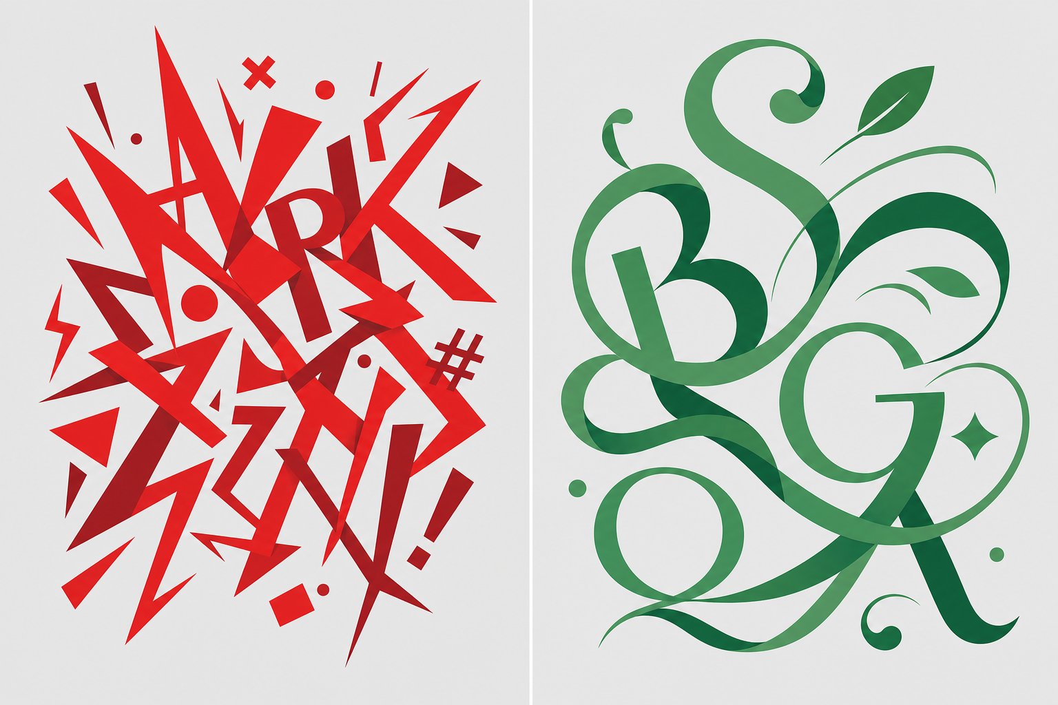 visual contrast between awkward name combinations and smooth phonetic blends