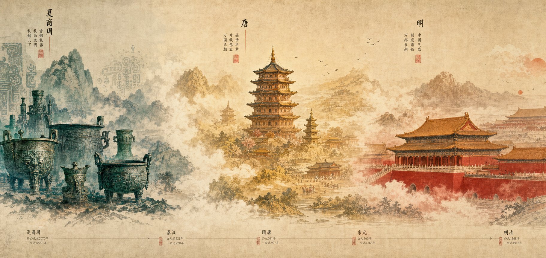 visual progression through chinese dynasties showing how cultural shifts influenced naming traditions