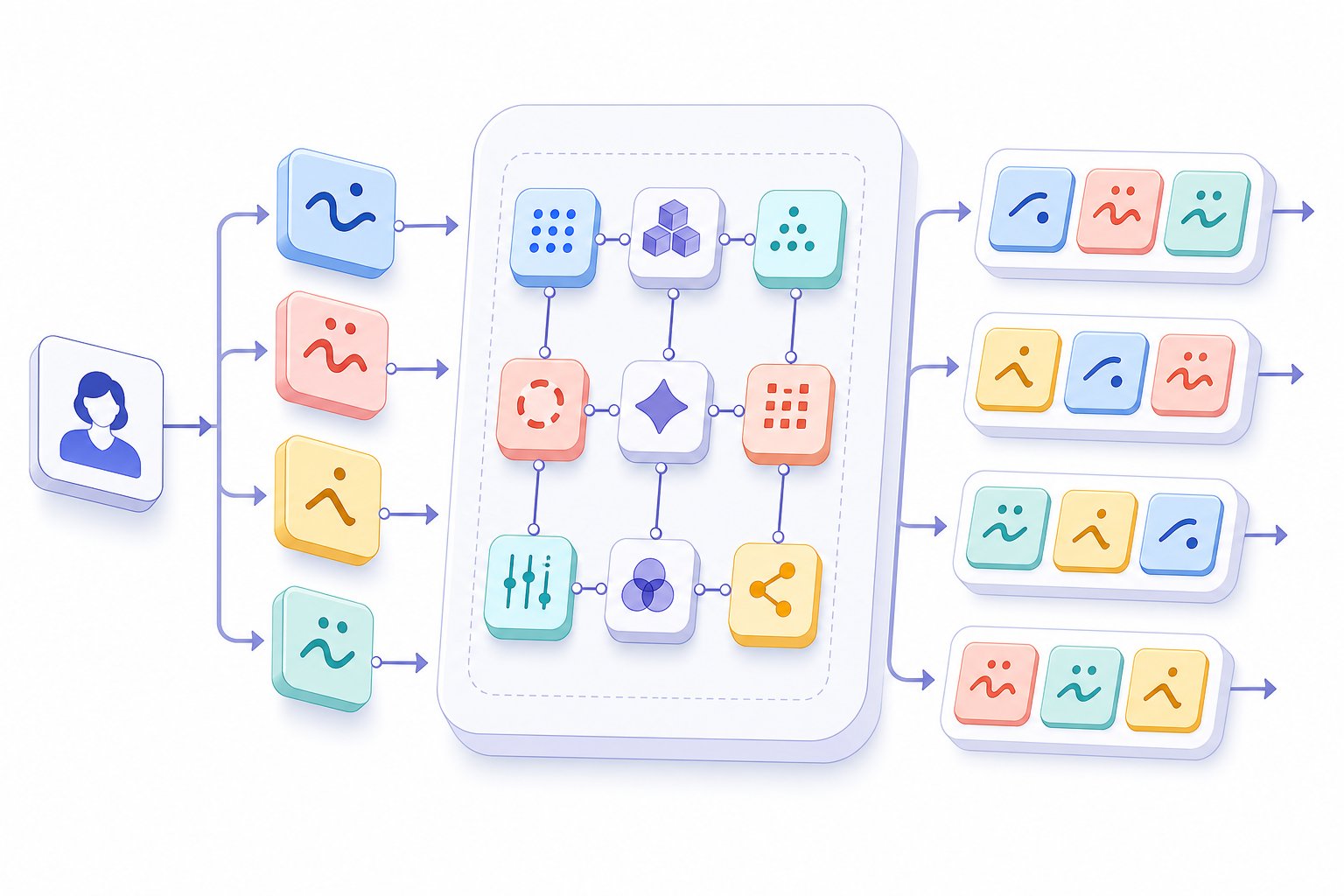 visual representation of how name combining algorithms split and reassemble name fragments