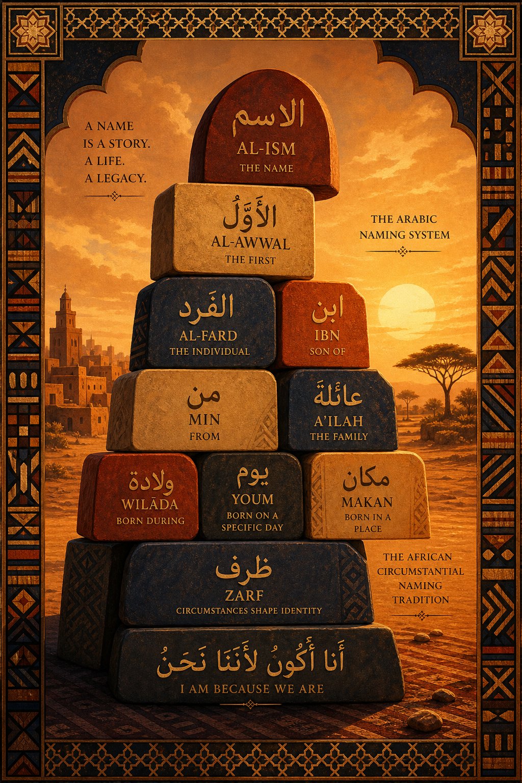 arabic and african naming systems use modular components that encode lineage and life circumstances