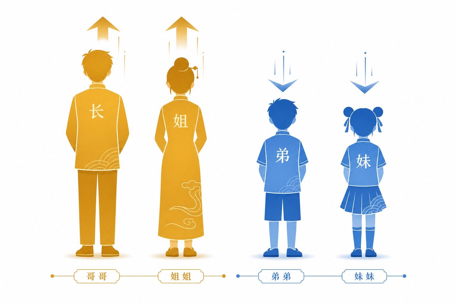 chinese kinship honorifics like jiejie and gege work as social titles for elder figures while meimei and didi remain limited to close relationships