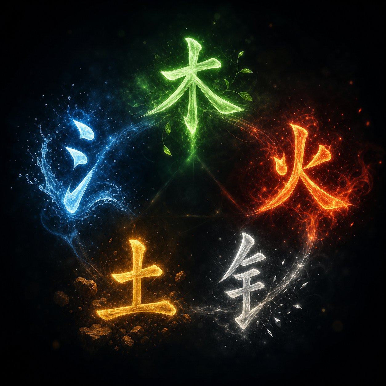 chinese radicals carry inherent elemental energy that identifies a character's feng shui classification