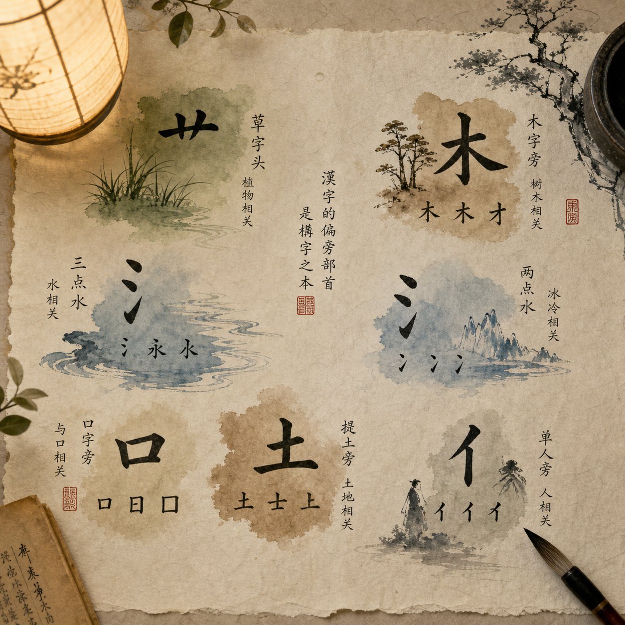 chinese radicals for grass water and wood form the building blocks of auspicious ox year boy names