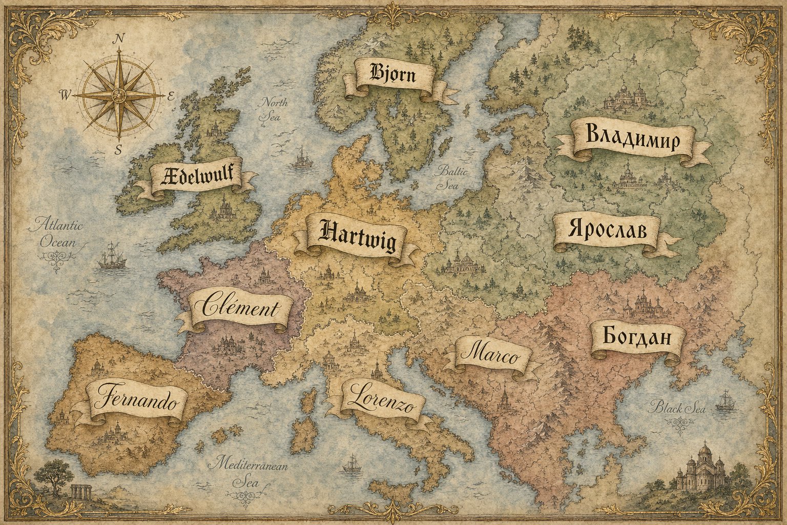 european naming traditions vary dramatically across germanic romance and slavic language families