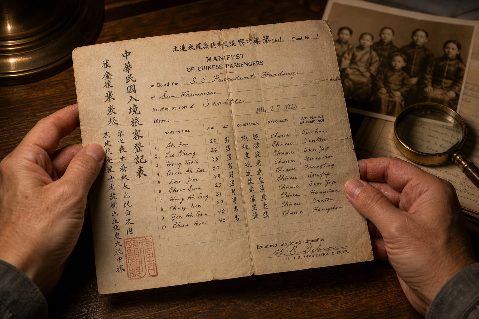 historical immigration documents where understanding chinese birth order naming helps genealogists reconstruct family connections