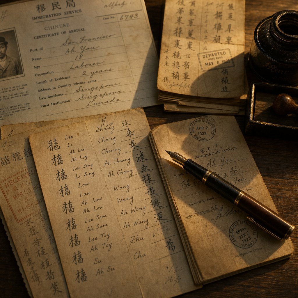 historical immigration records show how the same chinese surname character was romanized differently across dialects and eras