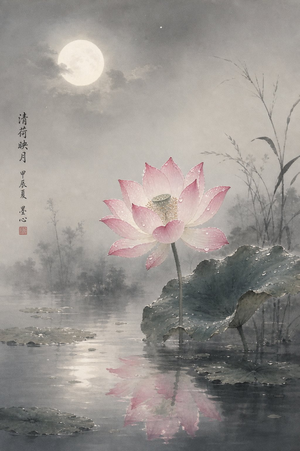 lotus and moonlight representing nature inspired beauty in chinese naming traditions
