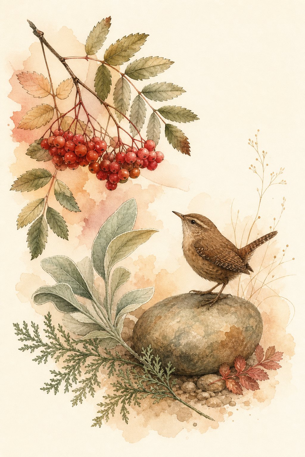 nature inspired elements representing popular gender neutral names drawn from the natural world