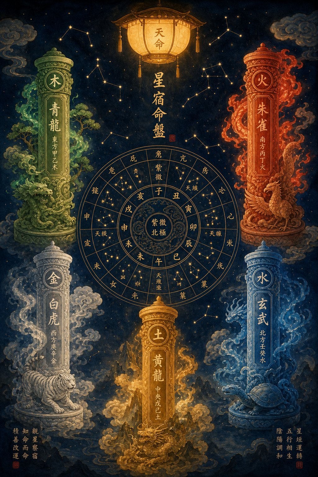 the ba zi four pillar system maps birth elements across year month day and hour