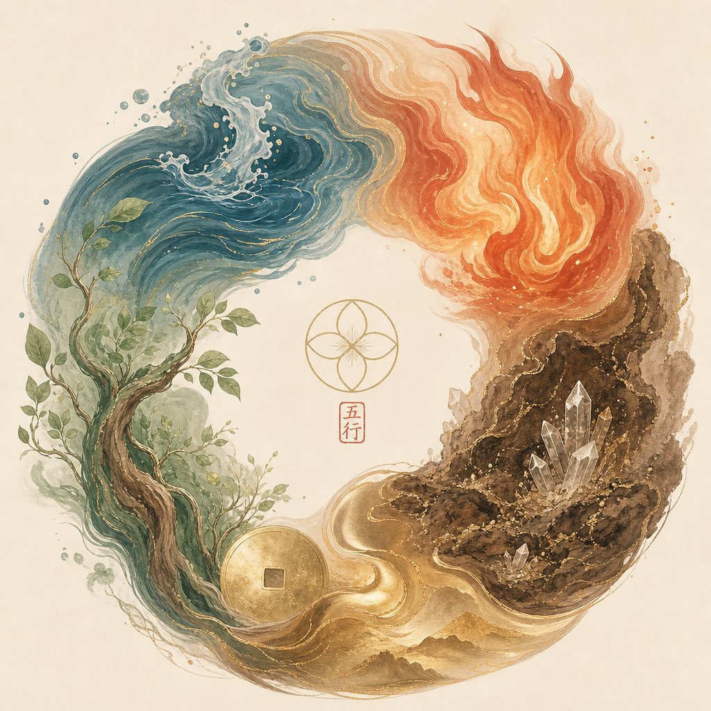the five elements cycle of wood fire earth metal and water that shapes element specific sheep year girl names