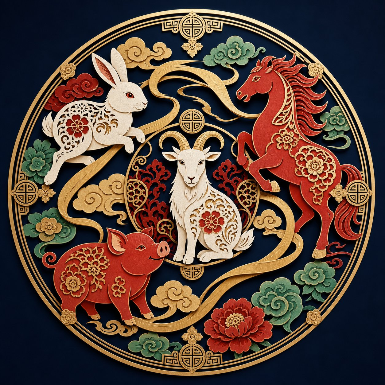 the goat's zodiac allies rabbit pig and horse form harmony relationships that guide radical selection