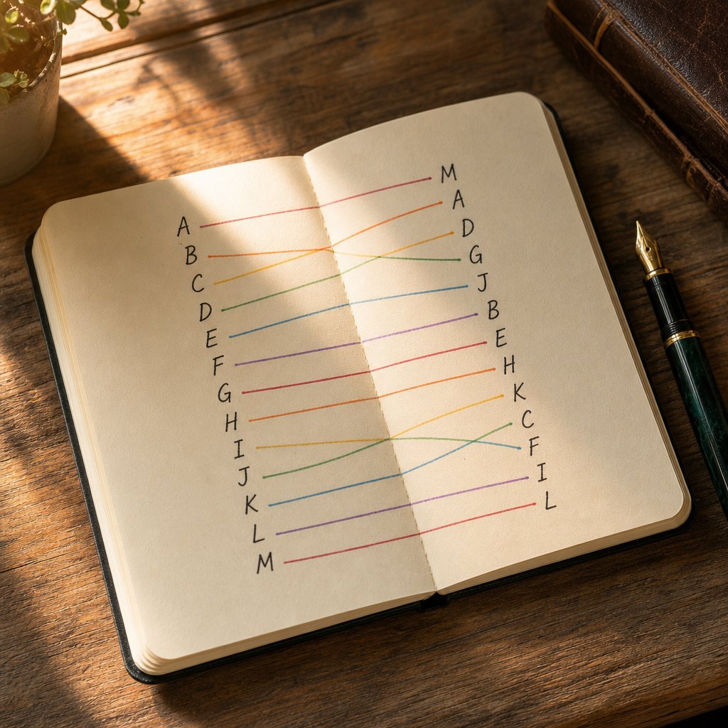 the letter grid technique reveals hidden connection points between two names