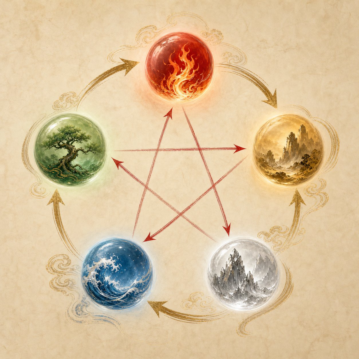 the productive and destructive cycles govern how elements interact within a multi character name