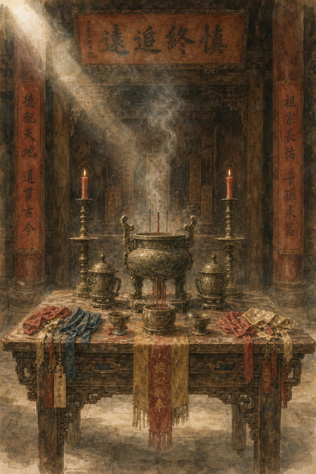 traditional chinese ceremonial altar representing the sacrifice symbolism behind naming taboos