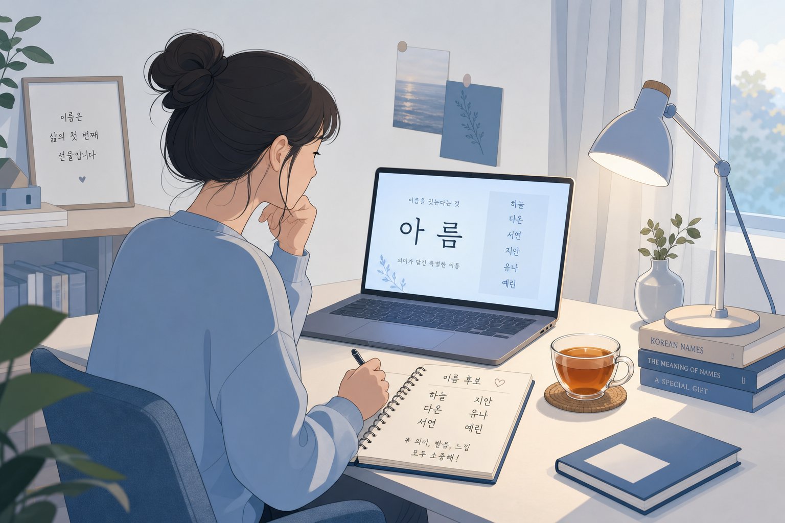 using a korean name generator as a starting point before refining choices with cultural research and native speaker input