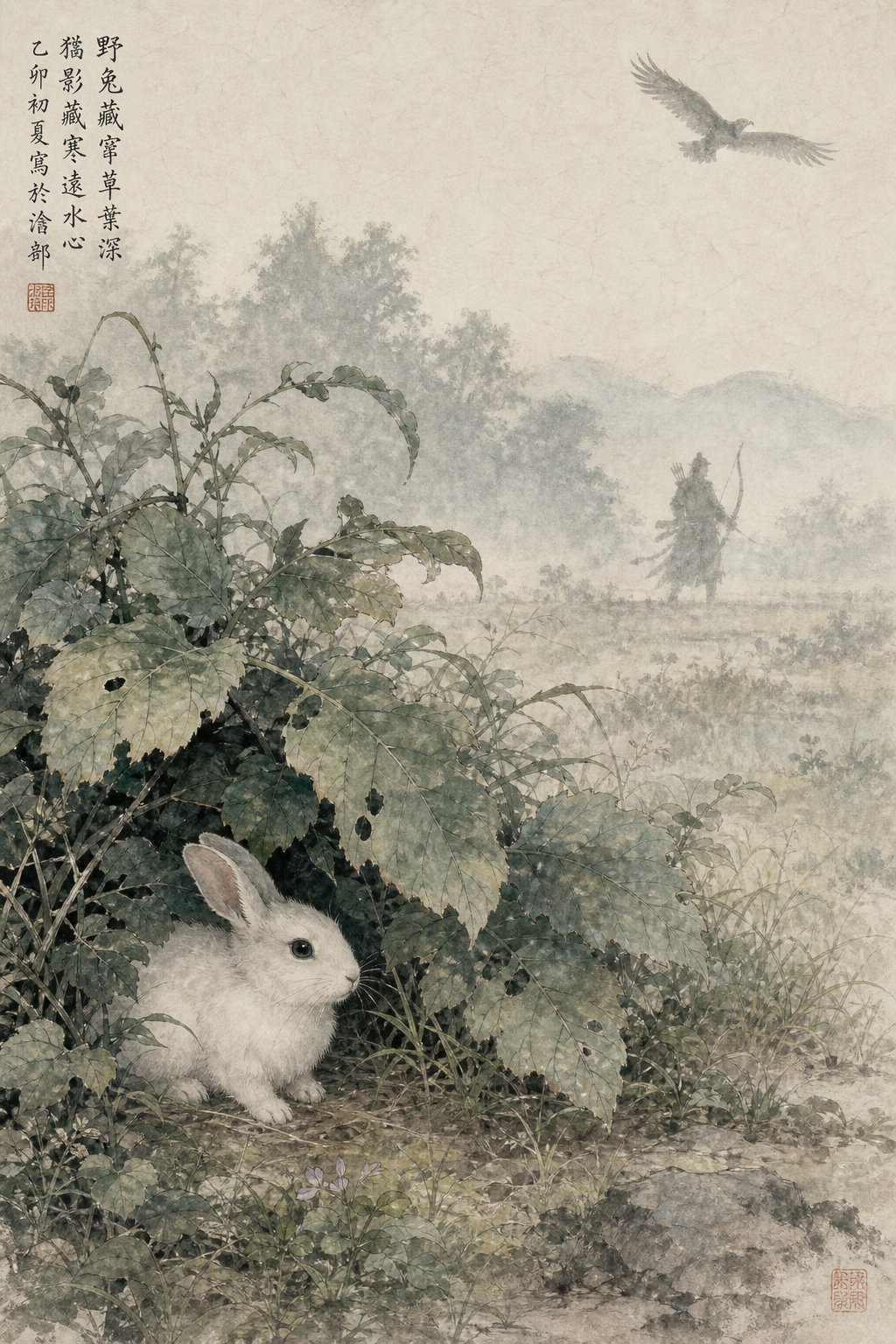a rabbit finding shelter from symbolic threats of weapons and predators in chinese naming tradition