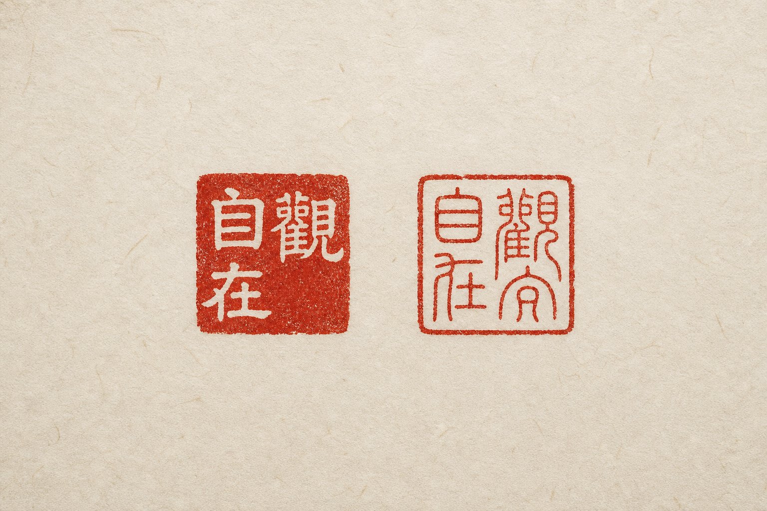 baiwen intaglio and zhuwen relief seal impressions showing the two primary carving styles