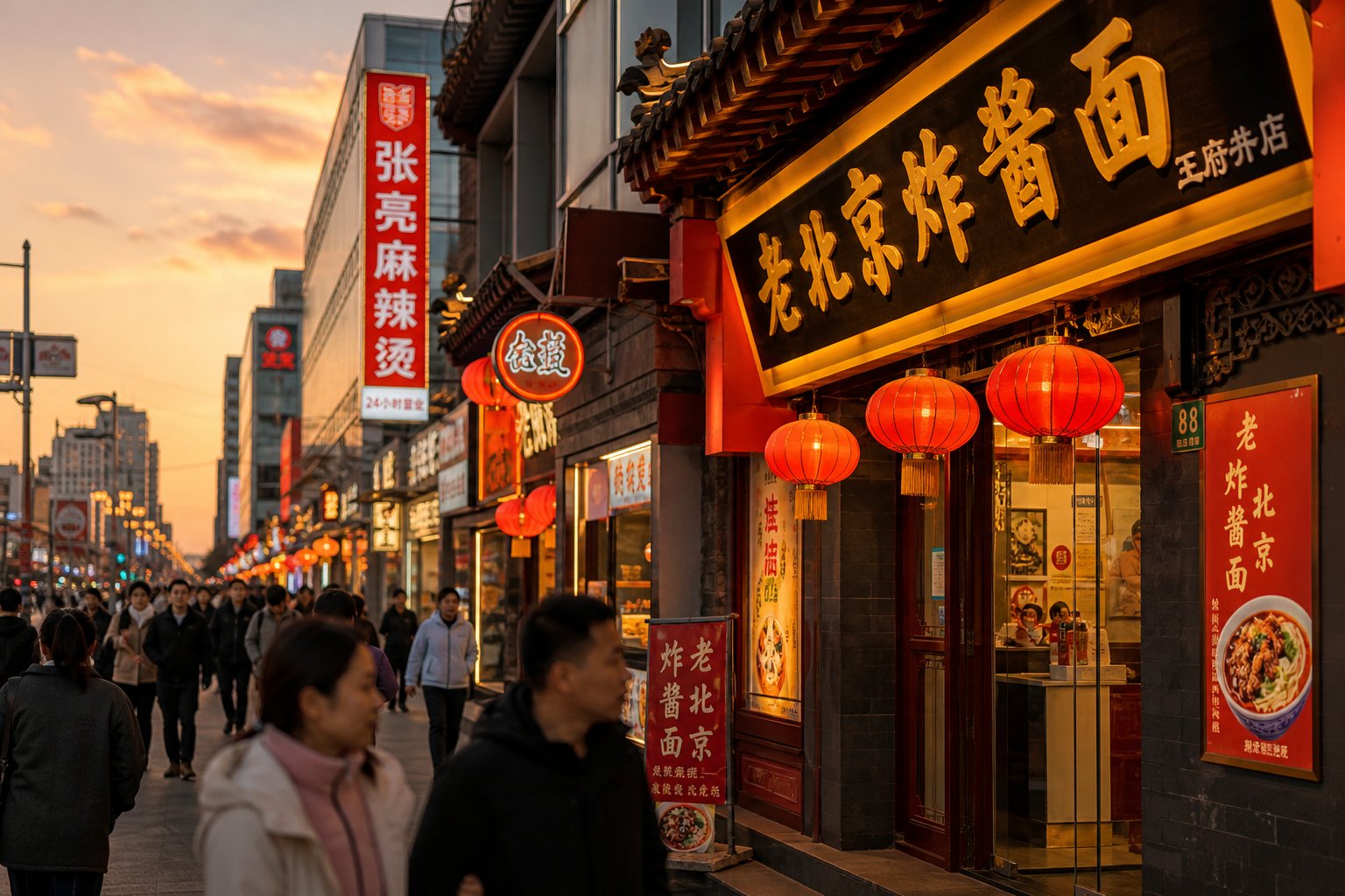 peace characters appearing on street signs and storefronts in everyday chinese urban life