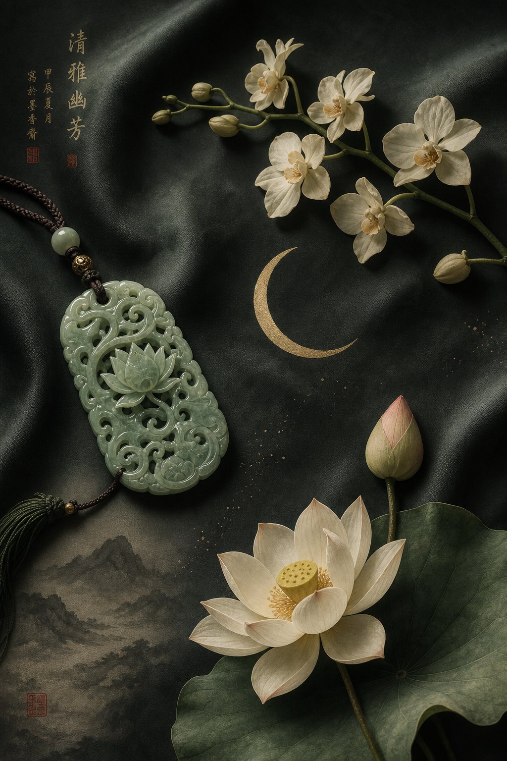 symbolic elements of chinese female naming jade lotus orchid and moon imagery