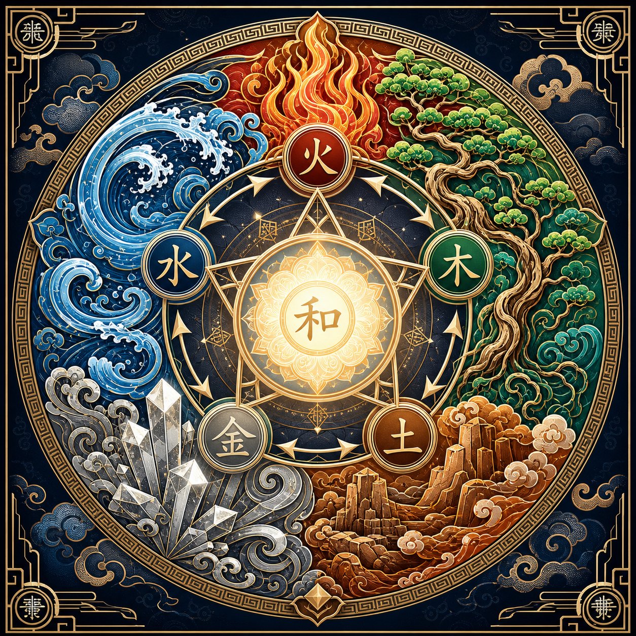 the five elements cycle that guides traditional chinese naming philosophy for balanced baby names