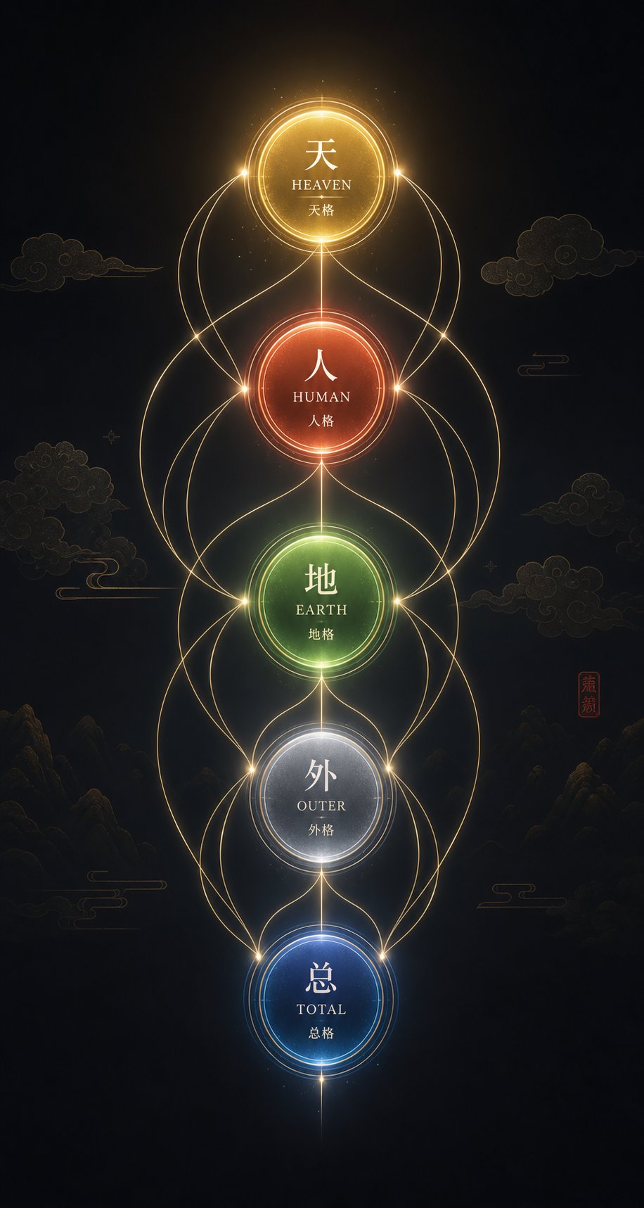 the five grids system maps each part of a chinese name to a distinct life domain through numerical calculation