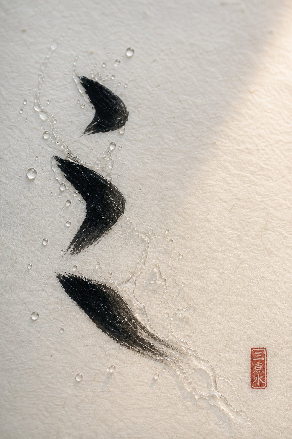 the three dot water radical as it appears in chinese calligraphy the key visual marker for identifying water surnames
