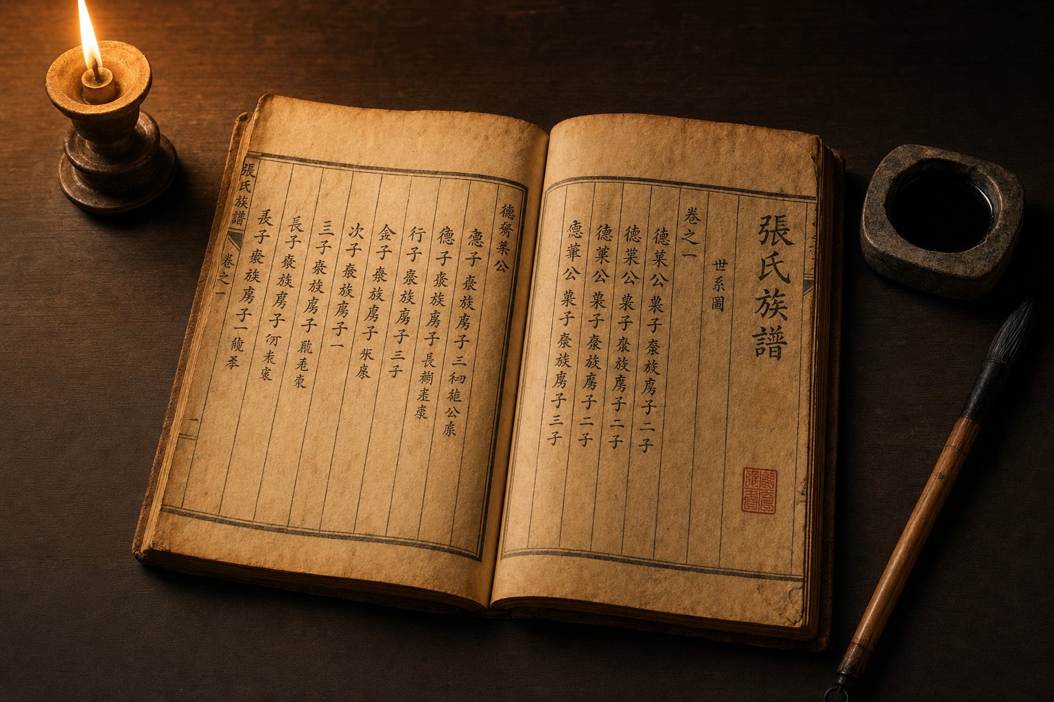 traditional chinese clan genealogy book used for generational naming practices before the 1950s