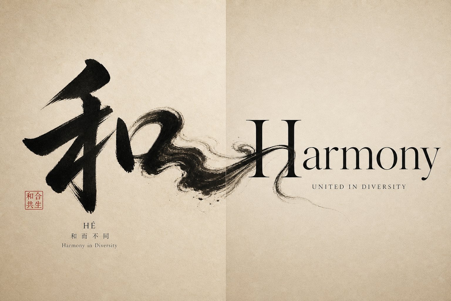 visual bridge between chinese characters and western text representing bilingual naming harmony