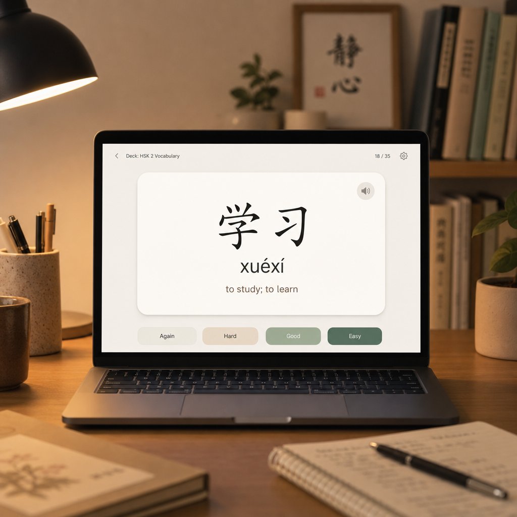 customizable flashcard displaying chinese name with tone notation options