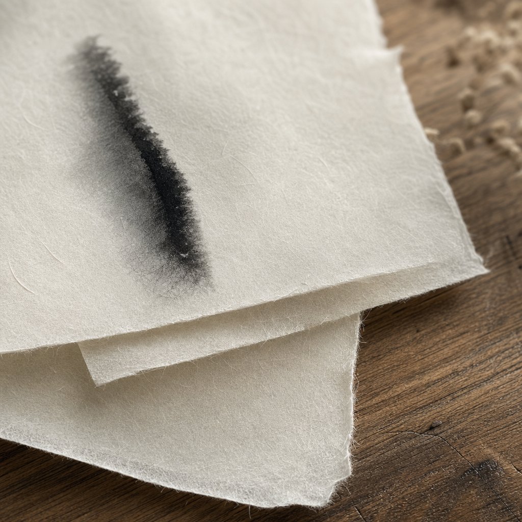 handmade xuan paper showing its distinctive fiber texture and natural ink absorption qualities