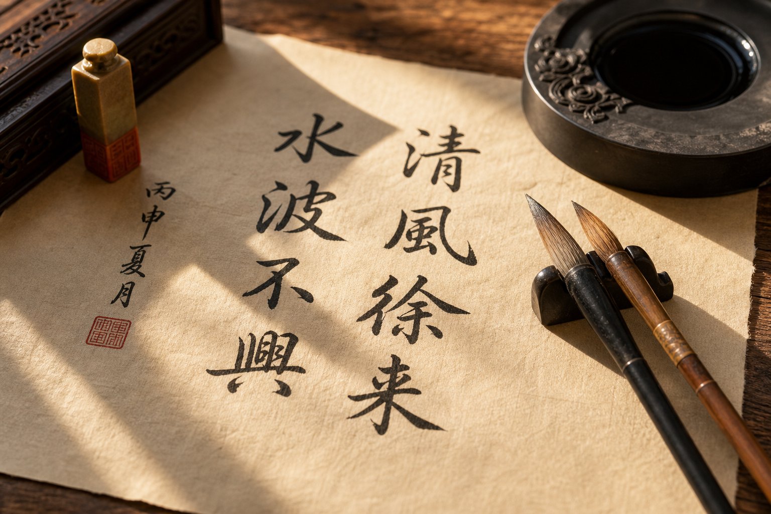 traditional chinese calligraphy tools used in the careful art of selecting baby name characters